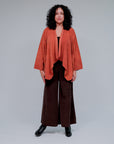Short Drape Duster in Terra_Front