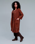 Eyelet Trim Long Duster in Coco_Side