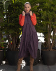 Cowl Neck Dress in Amethyst_Front