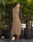 Cowl Neck Dress in Camel_Back
