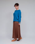 Dolman Sleeve Sweater in Teal_Side
