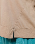 Button Hem Wide Leg