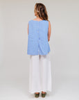 Button Back Linen Tank