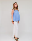 Button Back Linen Tank
