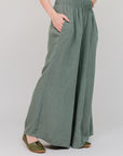 Smocked Waist Wide Leg Pant