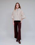 Zip Diagonal Lines Evening Short Jacket in Inventory_Front