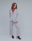 Single Breasted Raw Trims Jacket in Heather Gray_Front