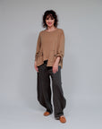 Envelope Pocket Artsy Top in Camel_Front
