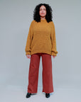 Popcorn Knit Sweater in Pumpkin_Front