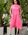 Cowl Neck Dress in pink