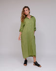Collar Button Down Maxi Dress