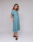 Fit & Flair Dress Seablue Front