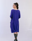Bubble 2-Pocket Dress in Purple_Back