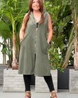Hoody Dress in Olive_Front