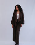 Regular Drape Cardigan in Coco_Front