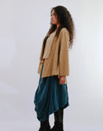 Regular Drape Cardigan in Sand_Side