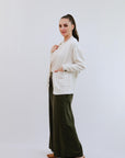 Open 2-Pocket Cardigan in Ivory_Side