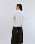 Open 2-Pocket Cardigan in Ivory_Back