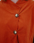 Wide Collar Jacket in Terra_Button Detail