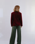 Saga Open Jacket in Wine Back View