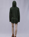 Zip Hi-Lo Hoody Olive_Back