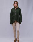 Zip Hi-Lo Hoody Olive_Front