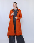 Zip Long Coat in Terra_Front
