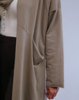 Loop Scarf Jacket in Taupe_Sleeve Detail