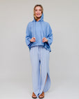Curve Hem Track Pants Blue Front