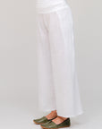 Ribbed Waist Open Side Pant White Side