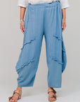 Waffle Weave Genie Pants Denim Front