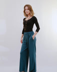 Wide Leg Pants in Teal_Side