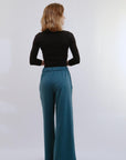 Wide Leg Pants in Teal_Back