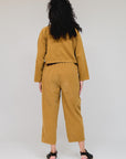 Tapered Hem Pants in Mustard_Back