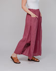 Side Pleat Pants Berry Side