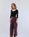 Side Pleat Velvet Pants Amethyst_Side