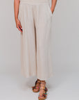 Wide Fit Pants Sand Front