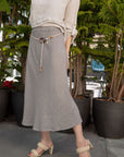 Mermaid Belted Skirt in taupe