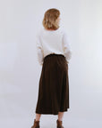 Wrap Around Scallop Hem Skirt in Coco_Back