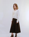 Wrap Around Scallop Hem Skirt in Coco_Side