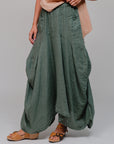 Maxi Front Pocket Detailed Skirt Olive Side