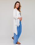 Midi Silk-Blend Cardigan White Side