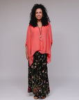 Dolman Top Coral Front