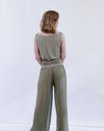 Palazzo Pants in Olive_Back