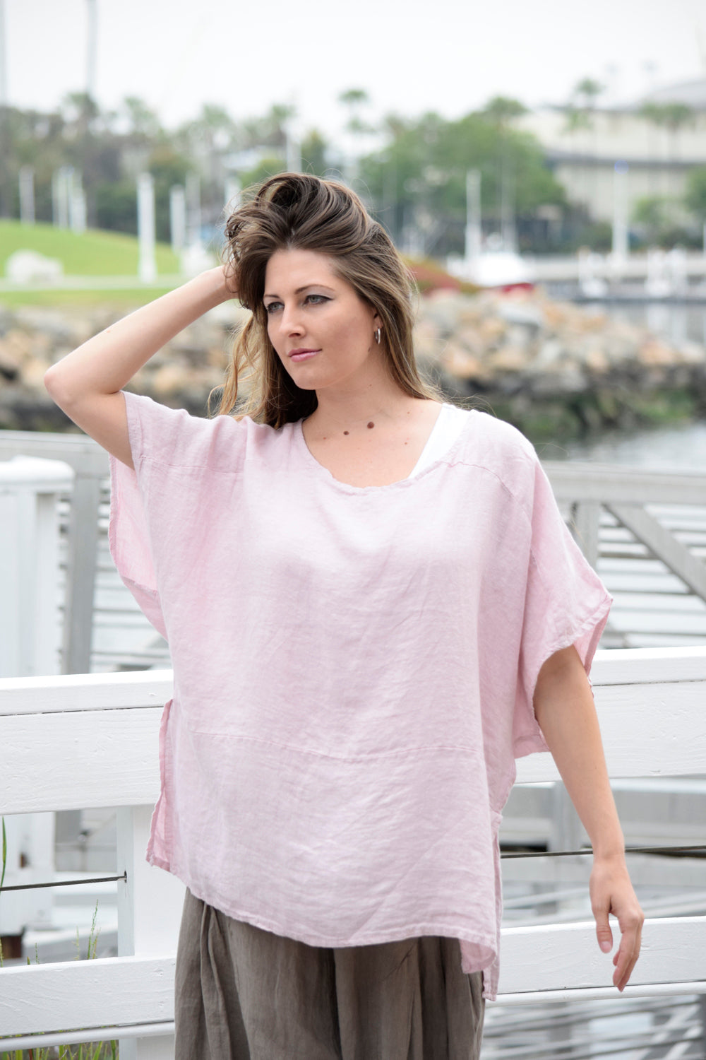 Relaxed Top in pink
