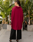 Amelia Cowl Neck Top in Wine_Back