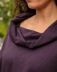Amelia Cowl Neck Top in Purple_Collar Detail