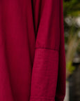 Amelia Cowl Neck Top in Wine_Sleeve Detail