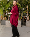 Amelia Cowl Neck Top in Wine_Side