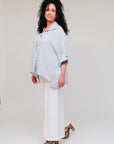 Collar Button-Accent Sides Top Silver Side